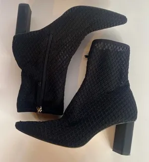 Zara Whimsigoth Mesh Heeled Zip up Booties Black Size 39 US 8.5 thumbnail 1