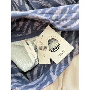 Daily Practice Drawstring Funnel Neck Pullover Sweatshirt by Anthropologie Blue thumbnail 4
