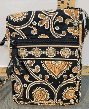 Vera Bradley Caffe Latte Mini Hipster Small Brown/Black Crossbody Bag Purse thumbnail 1