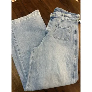 Old Navy Sky-Hi Wide Leg Jeans Extra High Rise Medium Wash Blue Size 14 NEW thumbnail 3