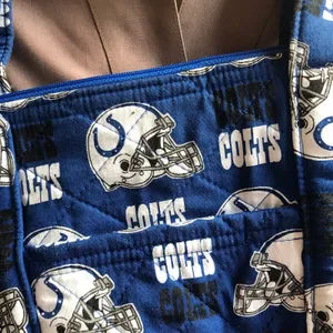 Indianapolis Colts Zipped Fabric Blue White Purse Bag with Interior Pockets thumbnail 7