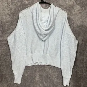 All In Motion Knit Hoodie Womens XL Blue‎ Cropped Textured Pullover Sweater thumbnail 7