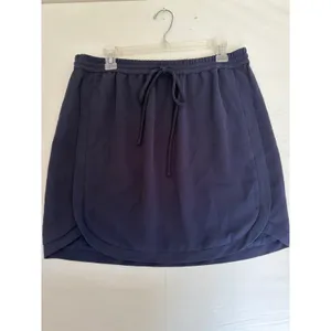 J. Crew Navy Blue Tulip Hem Mini Skirt with Pockets Size 12 Drawstring Waist thumbnail 3