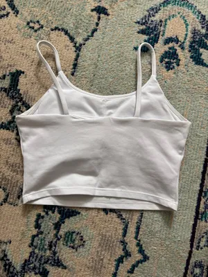 White Cropped Workout Tank thumbnail 2