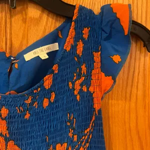 Anthropologie Abel The Label Charlie Floral Tiered Maxi Dress Blue Orange Small‎ thumbnail 5