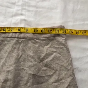 Cream tan 100% Cotton side slit mini skirt #officecore #preppy Measurement in pics thumbnail 2