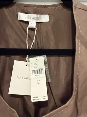 Anthropologie Taupe Leather Button-Front Vest thumbnail 2