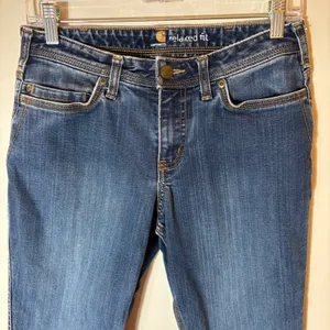 Carhartt Relaxed Fit Blue Denim Bootcut Jeans Size‎ 4 Short thumbnail 2