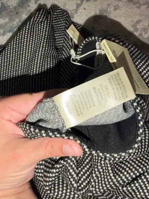 Max Studio London Wide Leg Trousers Black White Micro Check L NWT thumbnail 7