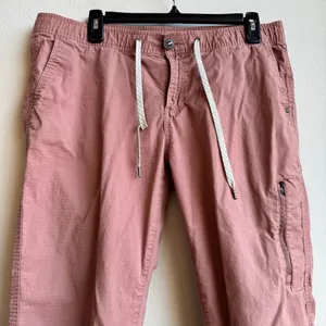 Vuori Ripstop Jogger Pants Womens Large Terracotta Pink Zip Pocket Drawstring thumbnail 2