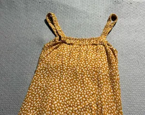 Abercrombie & Fitch Yellow Patterned Midi Dress High Side Slit Size XSmall EUC thumbnail 6