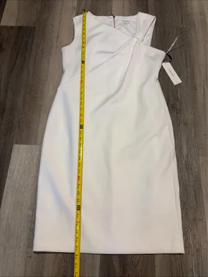 Calvin Klein New! One-Shoulder White Sheath Dress size 14 thumbnail 9