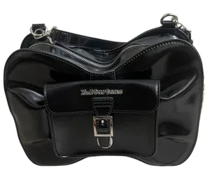 Dr Martens NWT Black Vegan Leather medium Backpack Shoulder Bag Bow Crossbody thumbnail 1