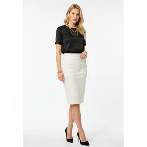Lulus Tan Cream Faux Suede Knee Length Skirt M thumbnail 5