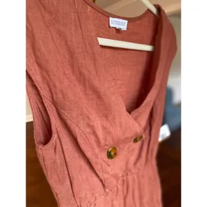 Luxology Linen Mini Dress Quiet Luxury Breathable Boho Earthy‎ Parisian Scandi S thumbnail 4