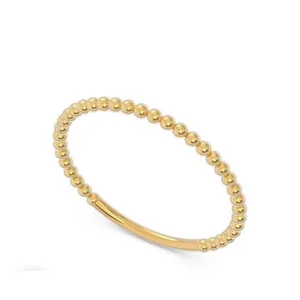 Dainty 14k‎ Gold Plated S925 Bead Ball Ring Jewelry, Size 6 thumbnail 16