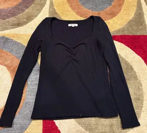 Madewell Like-New Ribbed Sweetheart Top Long Sleeve Shirt Women’s Size Medium thumbnail 1