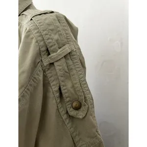 Vtg USA Utility Shirt Dress 10 Safari Minimalist Military Green Normcore Cotton thumbnail 12