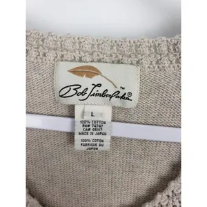 Bob Timberlake Beige Cream Knit Sweater Vest Grandma Grandmacore Size Large thumbnail 3