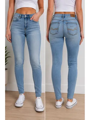 American Eagle Super Stretch Women’s Skinny Jeans Size 2 Light Wash thumbnail 2