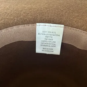 Brown Wool Faux Leather Trim Cowboy Hat (22 inch interior circumference) thumbnail 4