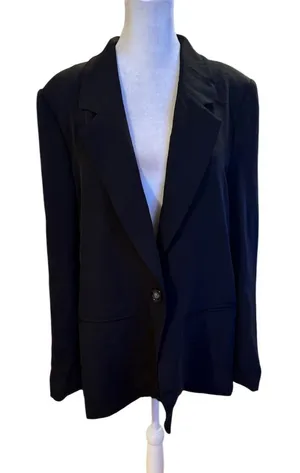 WAYF Women's Black oversized Blazer Jacket Size M Long Sleeve thumbnail 1