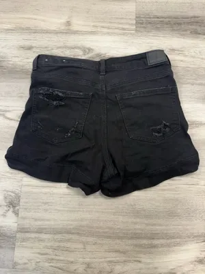 American Eagle black distressed stretch denim shorts thumbnail 2