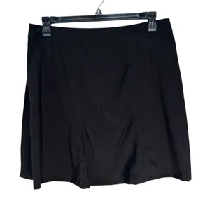 Paia Hawaii Black Swim Rip‎ Skirt Swim Cover Mini Pleated Athletic Skirt Large thumbnail 8