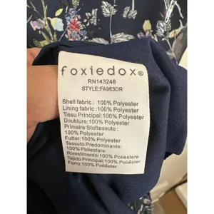 FOXIEDOX Carolina Floral‎ Midi Lace Trim Dress Blue Whimsy Asymmetrical Hem Sz 8 thumbnail 9
