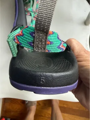 Chaco Women's Adjustable Strappy Sandals in Multi Green and Purple thumbnail 8