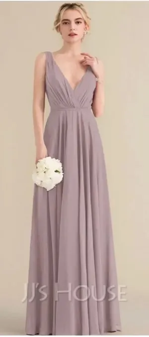JJ’s House dusty lavender chiffon bridesmaid evening dress thumbnail 1