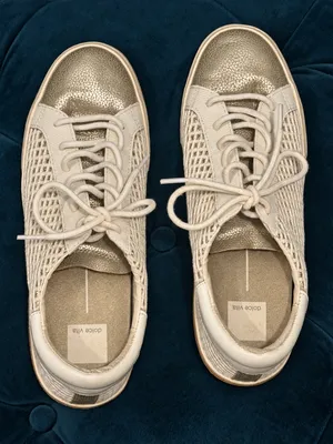 Dolce Vita Sneakers bone w/ gold metallic finishes thumbnail 3