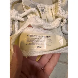 Aerie Real Good White Waffle Textured Side Tie Cheekiest Bikini Bottom Small NWT thumbnail 6
