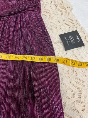 Lulu's Metallic Deep Plum Plunge Mini Dress size L thumbnail 11
