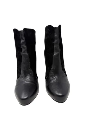 Christian Louboutin Gaetanina Black Leather Suede Almond Toe Ankle Boots Size 40 thumbnail 3