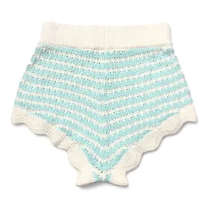 For Love & Lemons Lizzy Stripe Knit Shorts Bloomers Mint Scalloped High Waist M‎ thumbnail 4