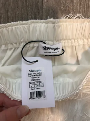 New Showpo Amalie 2PC Set Fringe Strapless Crop Top & Midi Skirt Set Size XS thumbnail 7