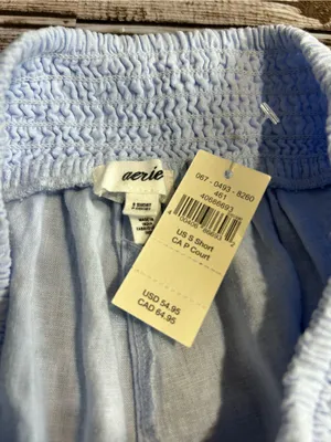 aerie Light Blue Wide-Leg Linen Blend Lounge Pants Coastal Vacation thumbnail 6