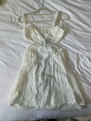 princess polly white dress with cutouts thumbnail 1