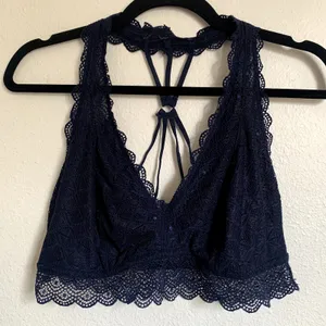 5/$25‎ Maurices Allover Lace Strappy Bralette in Blue thumbnail 1