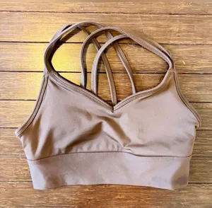 Madewell Flex Strappy Sports Bra Brown Size XXS comfortable Classic bralette thumbnail 1