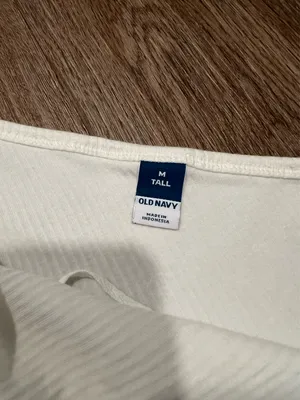 Old Navy White ribbed one sleeve knit top thumbnail 2