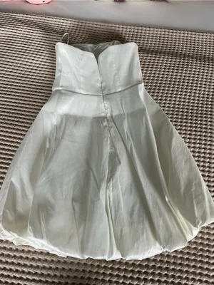 Ivory Strapless Bubble Hem dress thumbnail 2