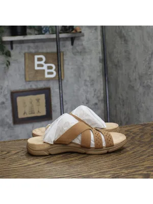 NWT Easy Spirit Melinna Womens Strappy Slip On Sandal SEMELINNA3 Medium Brown 7M thumbnail 13