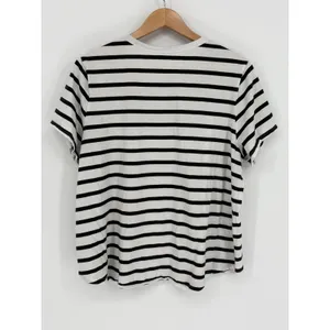 Old Navy Pineapple Pocket‎ T-Shirt Womens XXL White Black Striped Casual Tee thumbnail 4