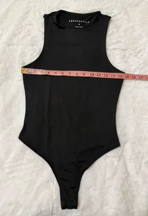 Aeropostale Black Sleeveless Thong Bodysuit Size Small thumbnail 3
