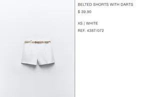 ZARA Belted Shorts with Darts thumbnail 2
