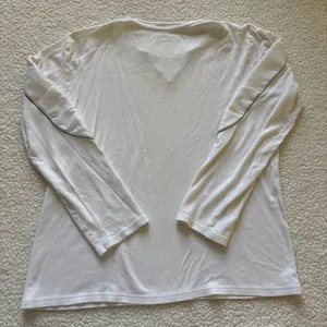 Armani Exchange White Contrast Trim V-Neck Long Sleeve T-Shirt Sz L Quietluxury thumbnail 8