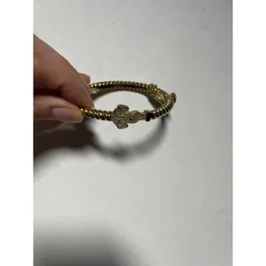 Coach Anchor Bangle Women OS Gold Crystal Pave Twisted Rope Nautical Preppy thumbnail 3