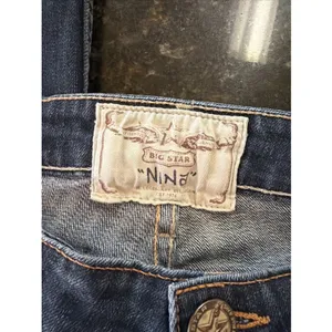 Big Star Nina Jeans Sz 30L Long‎ Dark Denim Distressing Straight Leg Western thumbnail 2